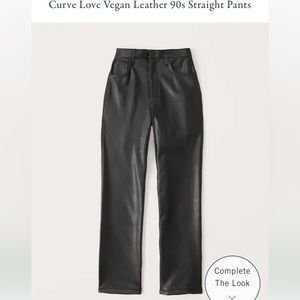 Abercrombie — Curve Love Vegan Leather 90s Straight Pants